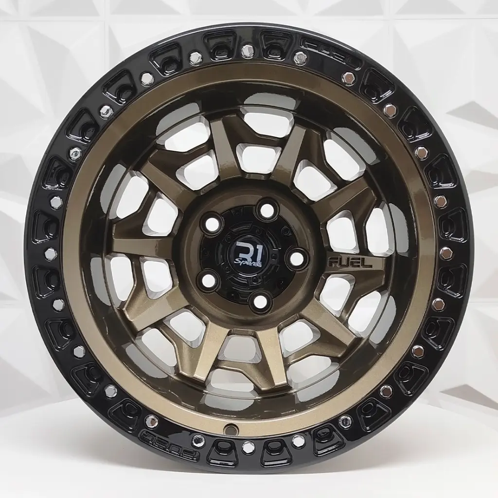 RIN 15X10 5-114.3 R1 SPORT QC1261 BRONZE + BLACK LIP ET-44 CB83.1