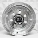 RIN 15X10 5-127 R1 SPORT X079 BLACK MACHINE FACE CHROME RIVETS ET-44 CB83