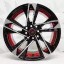 RIN 15X7.5 4-100/114.3 R1 SPORT JCW39/MG02 BLACK MACHINE FACE RED UNDERCUT ET10 CB73.1